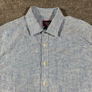 UNTUCKit Cameron WR 100% Linen Short Sleeve Button Shirt Mens Medium Lightweight